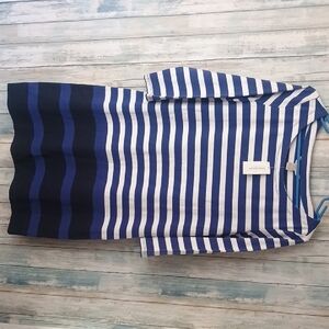 Banana Republic Navy and White Striped Top